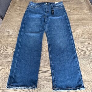Ann Taylor The Straight High Rise Jeans Blue Ankle Straight Leg Size 12 NWT